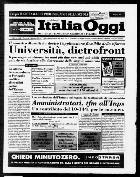 Italia oggi : quotidiano di economia finanza e politica